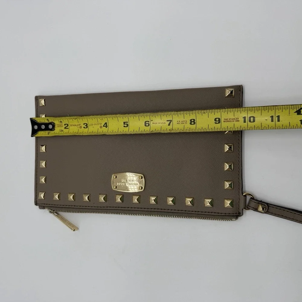 Michael Kors Astor Studded Large Zip Leather Clutch Wristlet - Picture 6 of 7